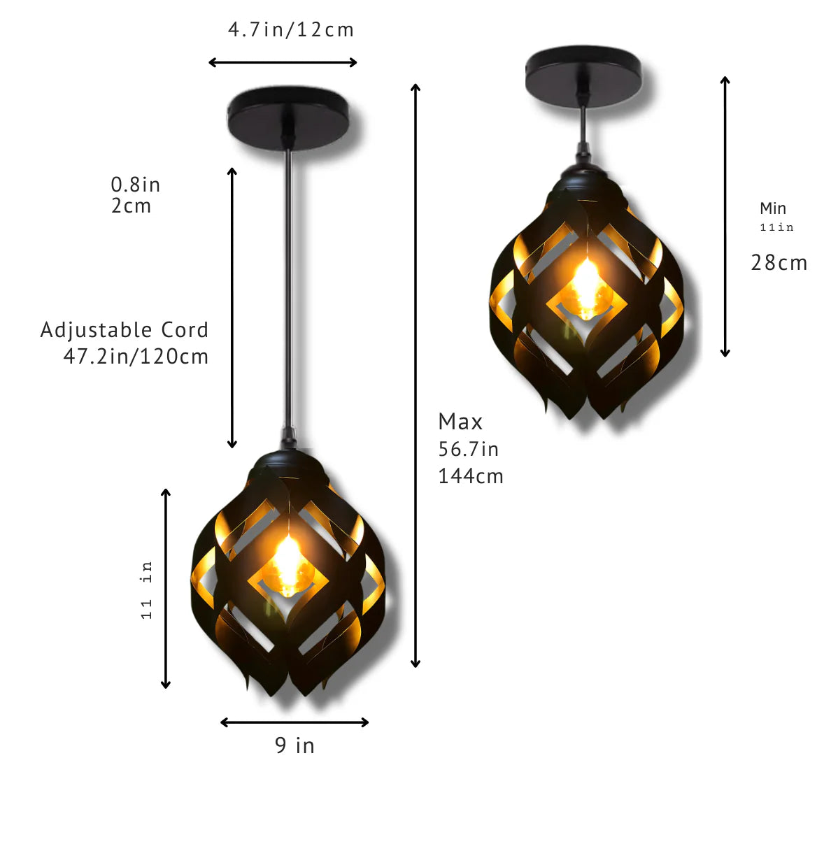 3 in 1-Blacksmith Pendant Lighting, flower shape Ceiling Light