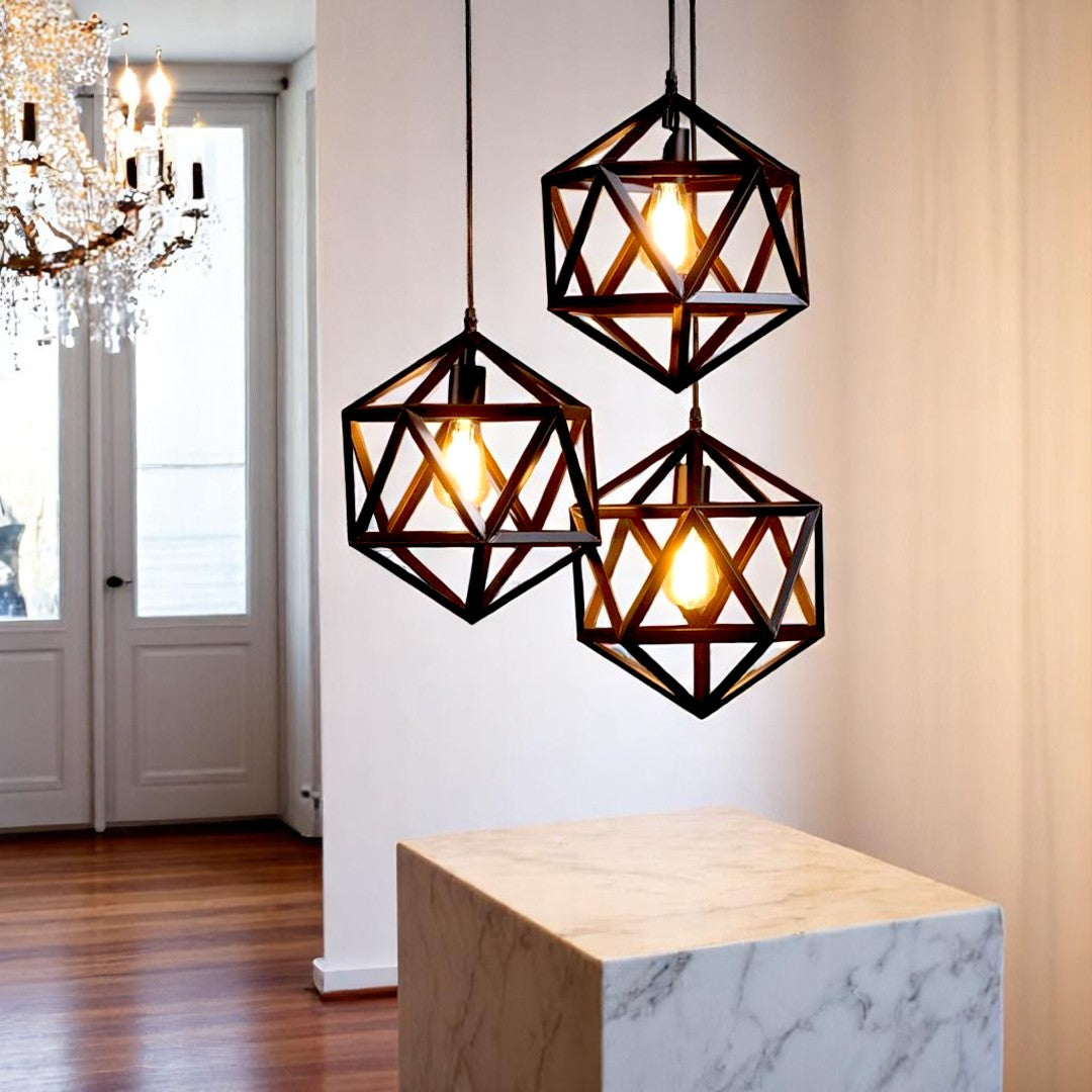 3 in 1- Single Hexagon Shaped Lamp | Ceiling Light | Hanging Light | Pendant Lamps | Fancy Light