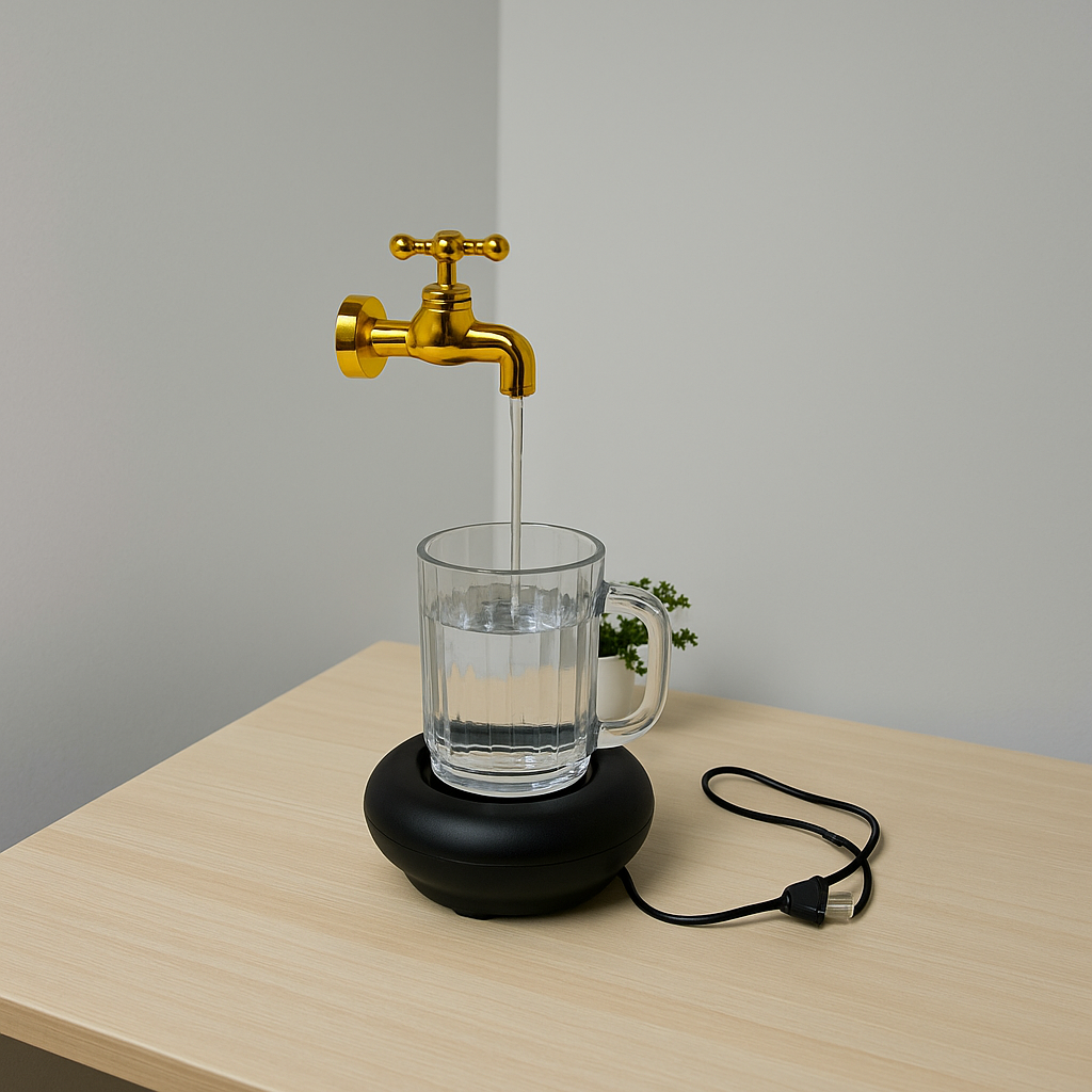 Magic Faucet Mug (Magic Tap) Glorious Gift Gallery Water Fountain For Home Décor With LED Light
