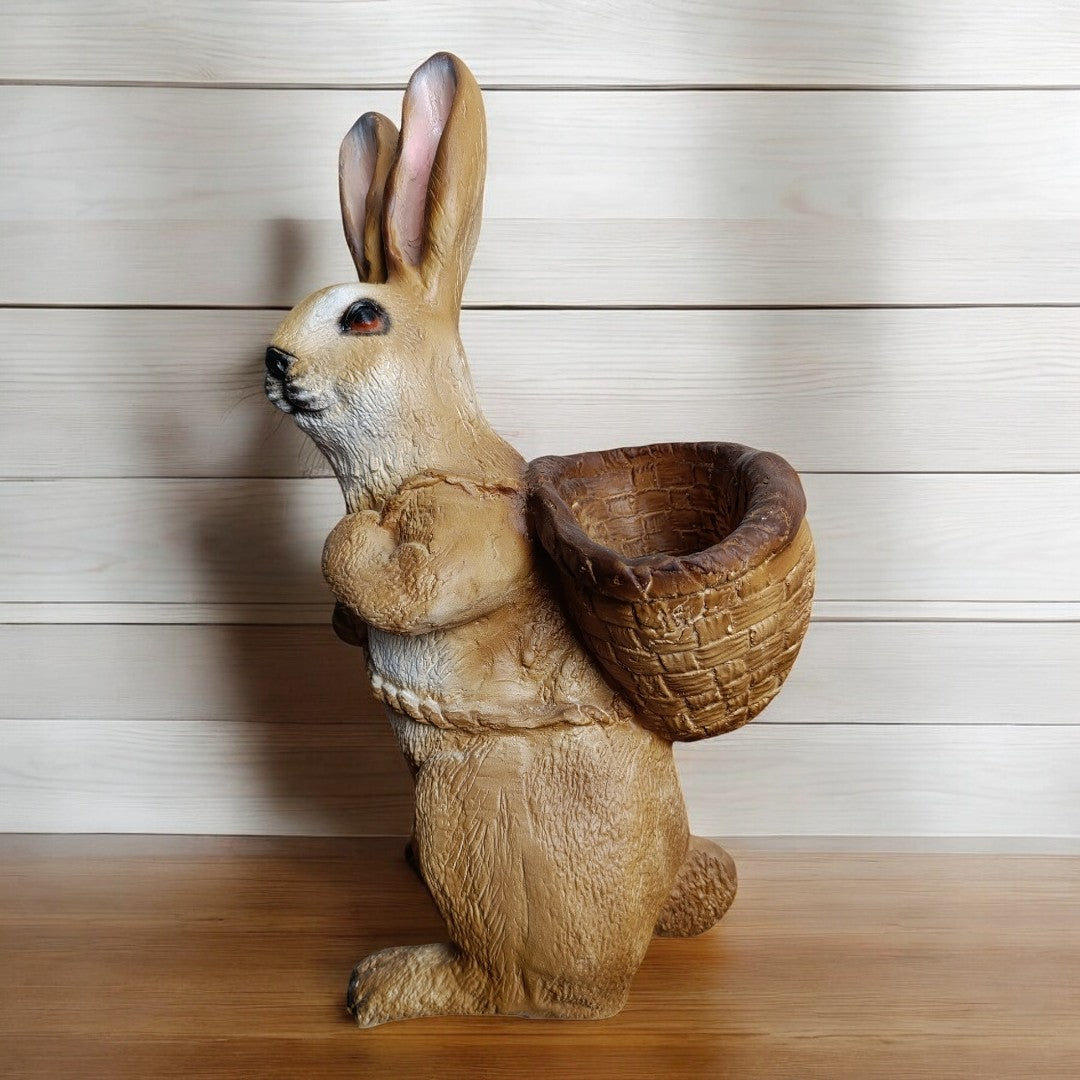 Easter Bunny Statue with Basket