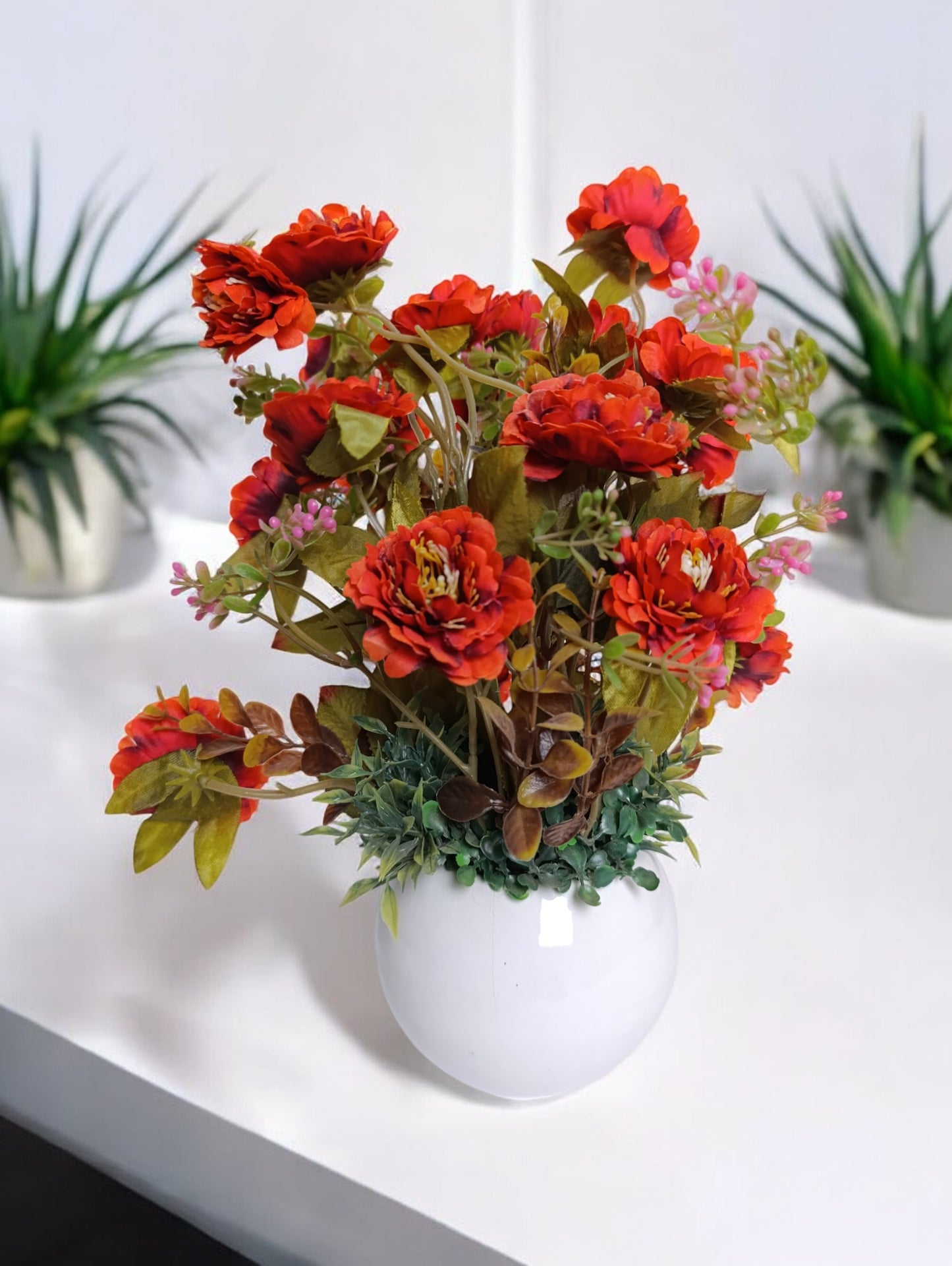 Orange flower vase