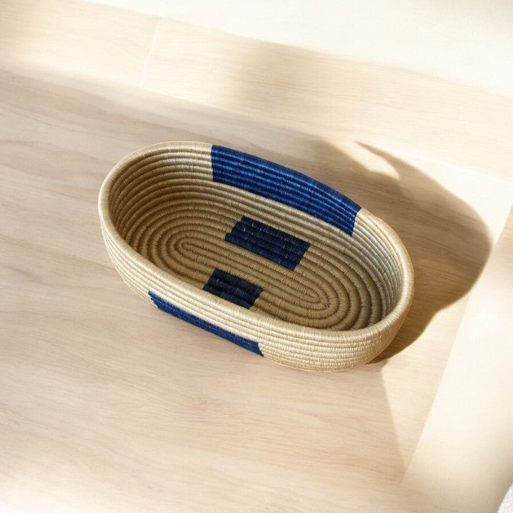 Handwoven Oval Palm Leaf Basket