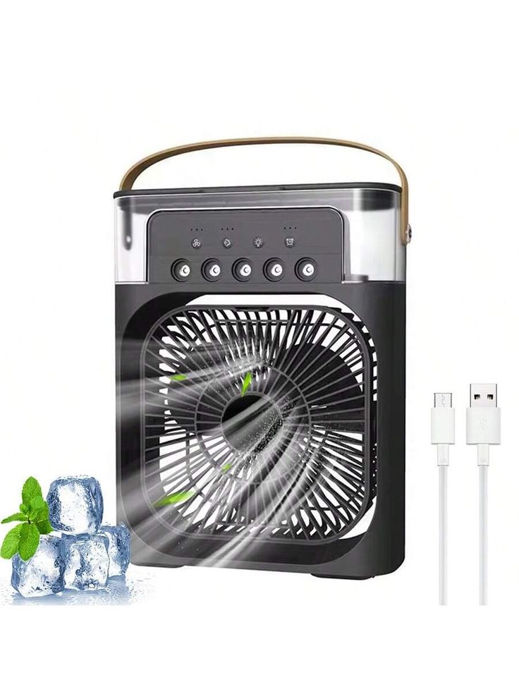 Trending Mini Air Conditioner Fan Premium 3 In 1 Desk Cooling Fan Spray Fan