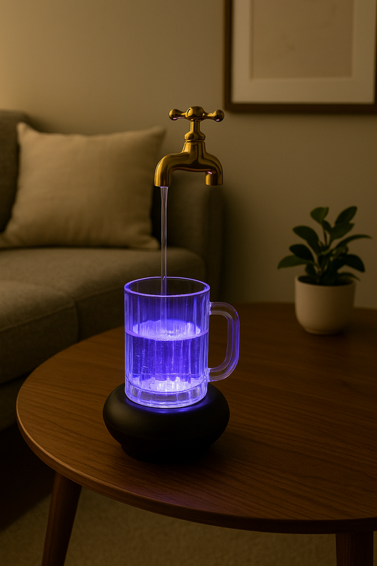 Magic Faucet Mug (Magic Tap) Glorious Gift Gallery Water Fountain For Home Décor With LED Light