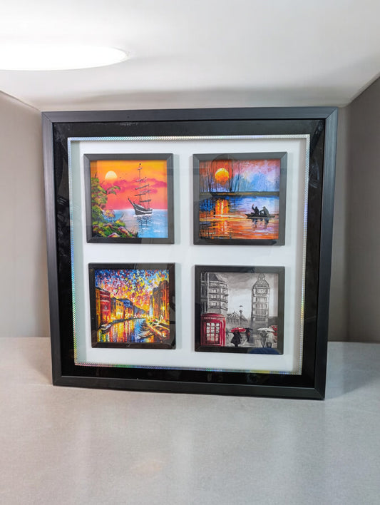 Frame of four paintings