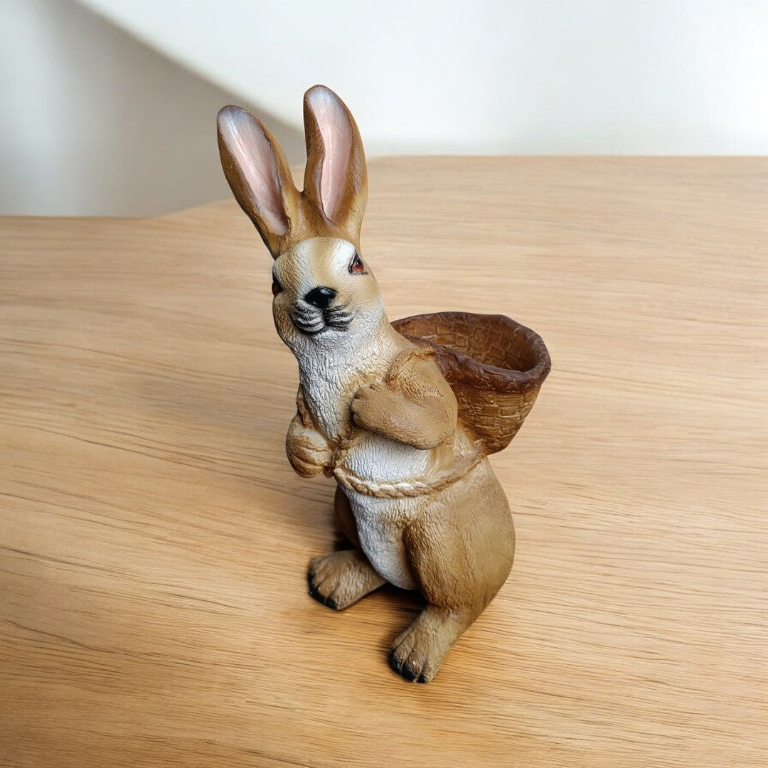 Easter Bunny Statue with Basket