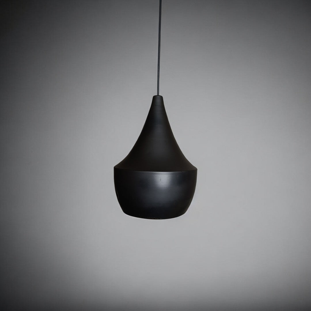 Italian Vintage Black Metal Big Hanging Light Pendant Ceiling Light Lamp