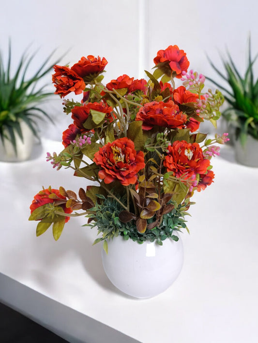 Orange flower vase