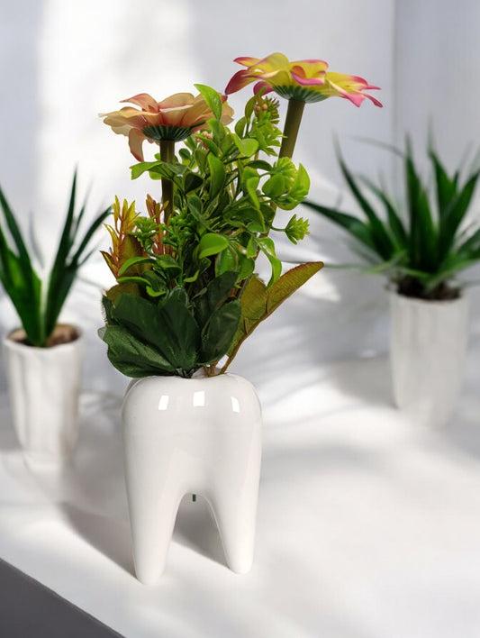 Tooth shape ceramic flower pot