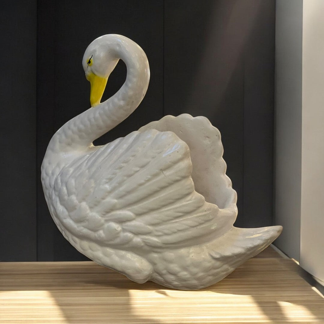 White Swan Ceramic Plant Pot