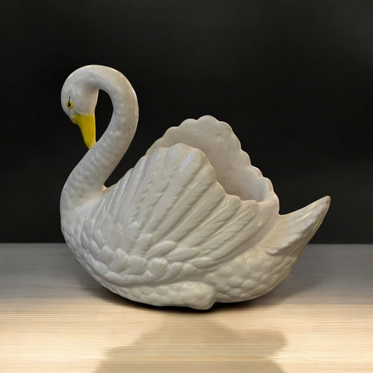 White Swan Ceramic Plant Pot