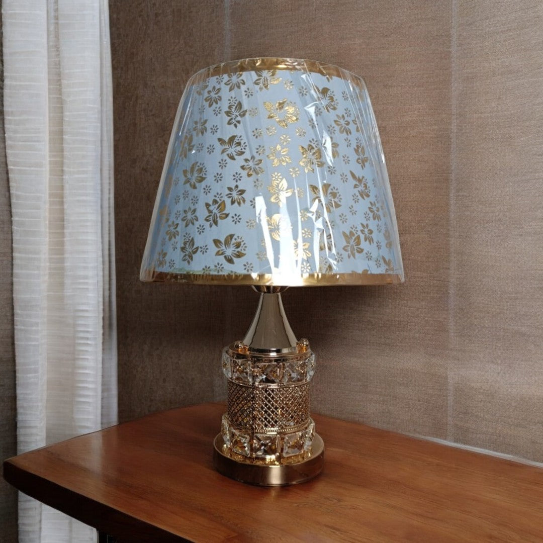 Metal lamp with square crystal