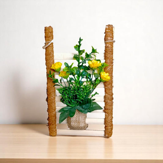 Ladder style hanging yellow flower pot