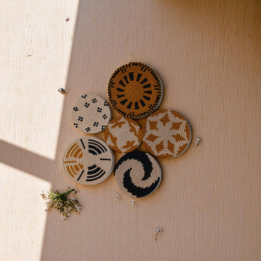 6 pc Set For wall hanging(skin,black,brown)