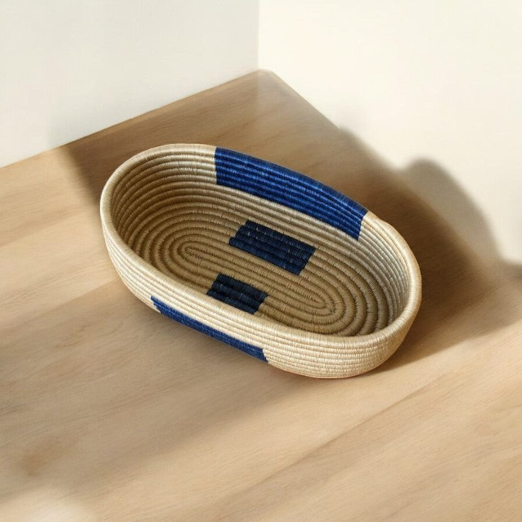 Handwoven Oval Palm Leaf Basket