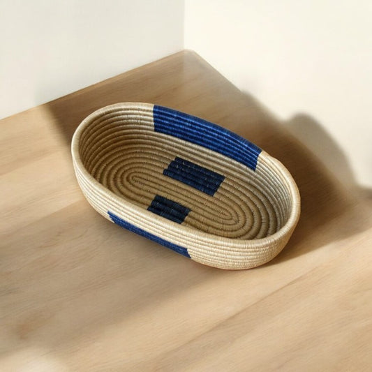 Handwoven Oval Palm Leaf Basket
