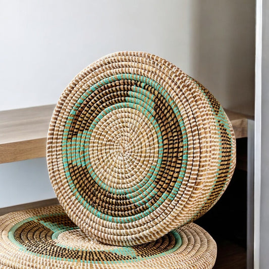 Palm Leaf Storage Basket with Lid