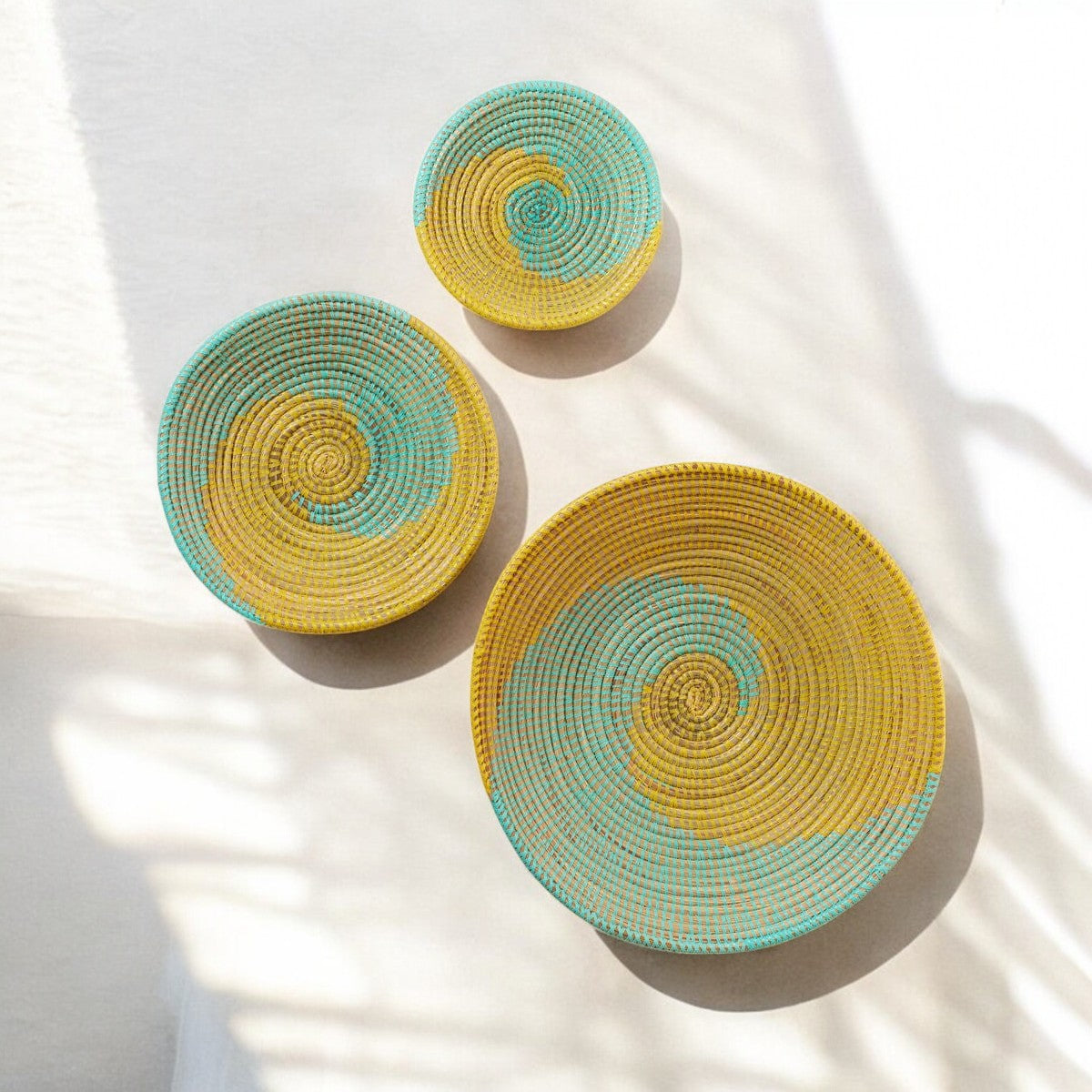 3 pc Sun Swirl Wall Basket Set