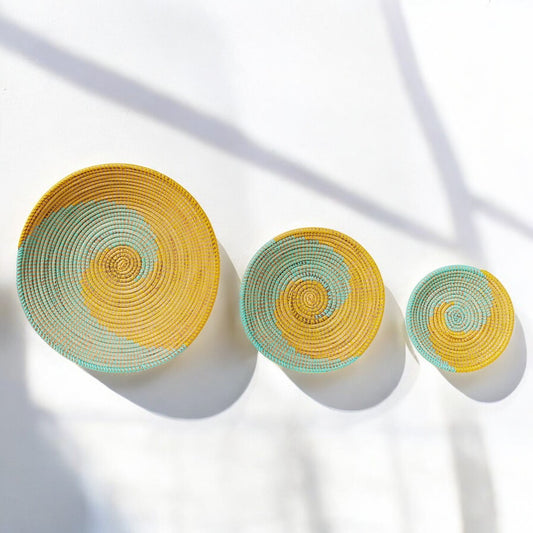 3 pc Sun Swirl Wall Basket Set