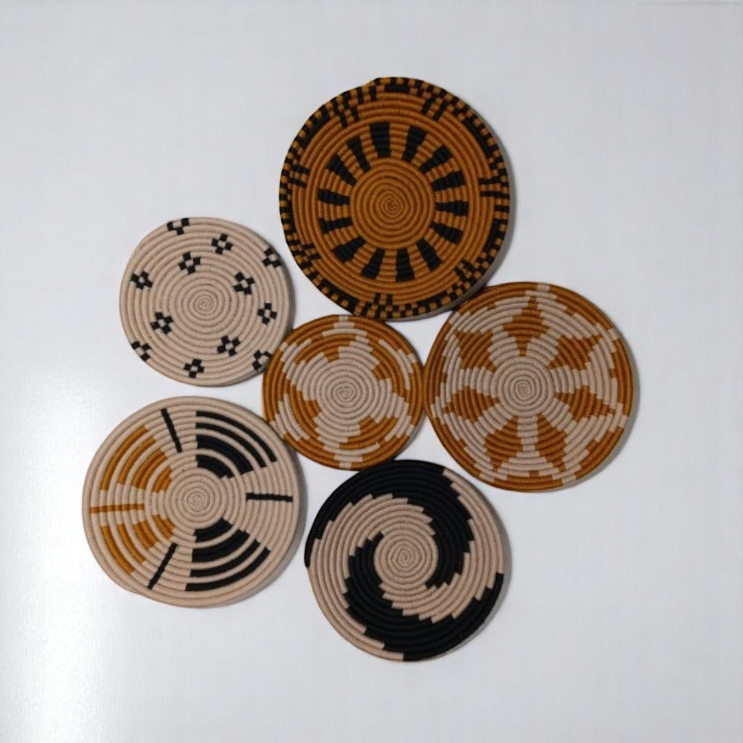 6 pc Set For wall hanging(skin,black,brown)