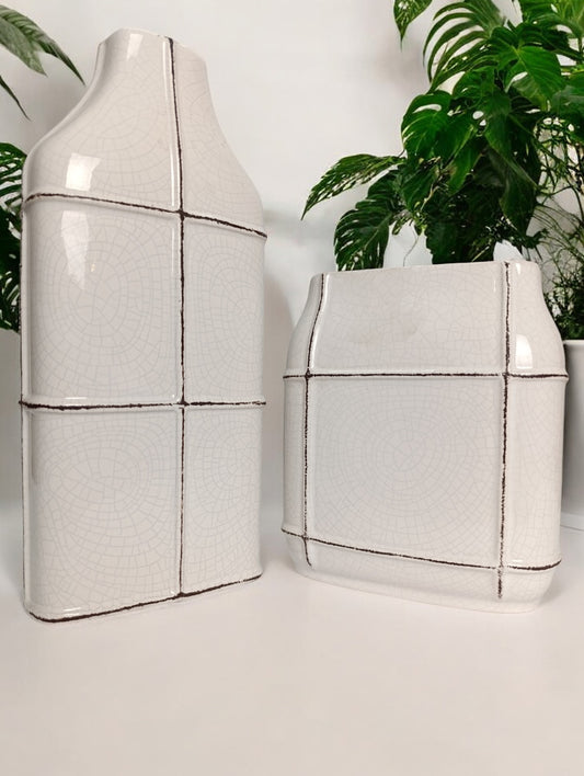 White texture vase 2 pc