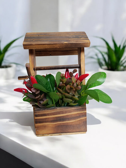 Wooden flower decor