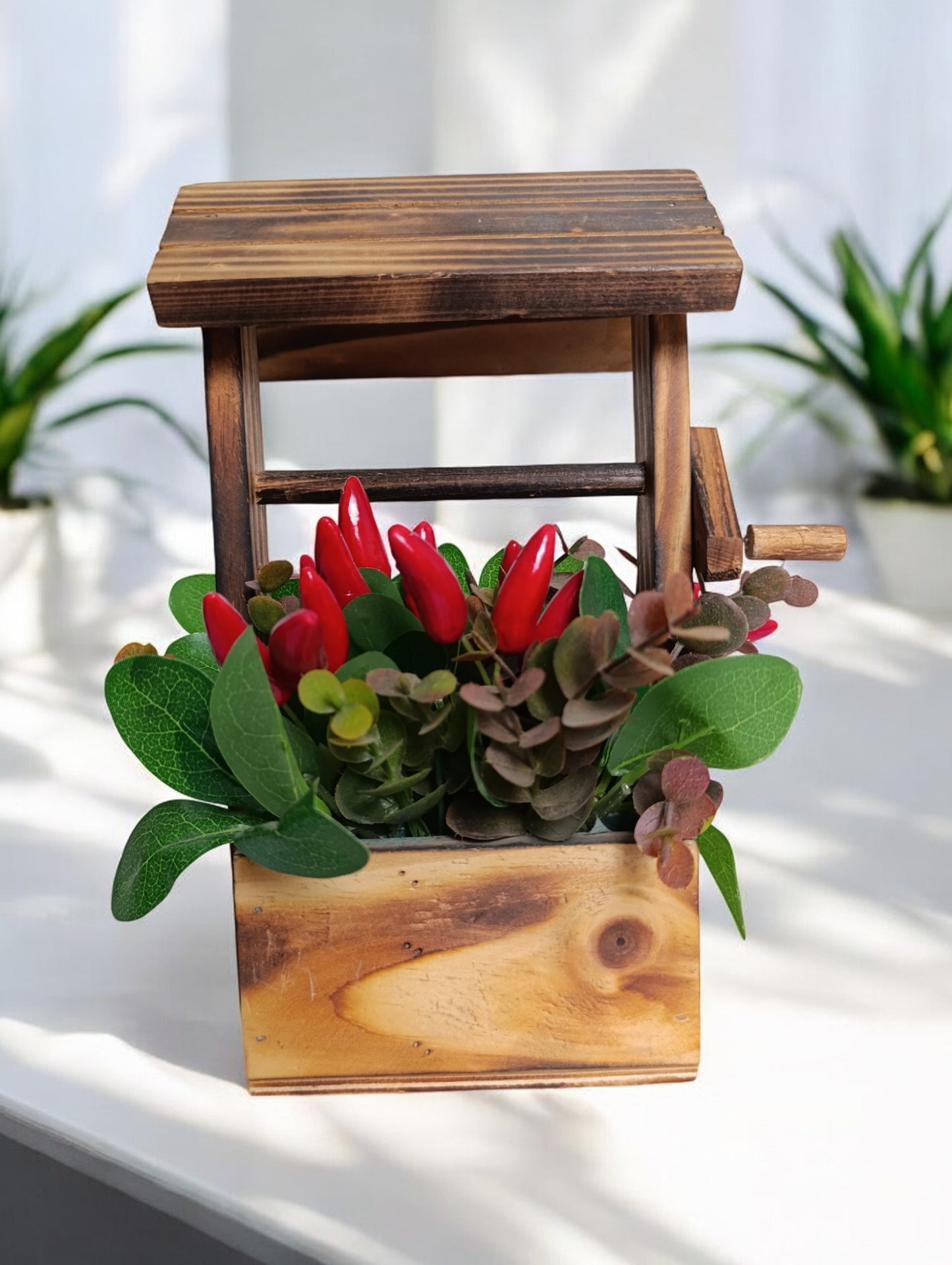 Wooden flower decor
