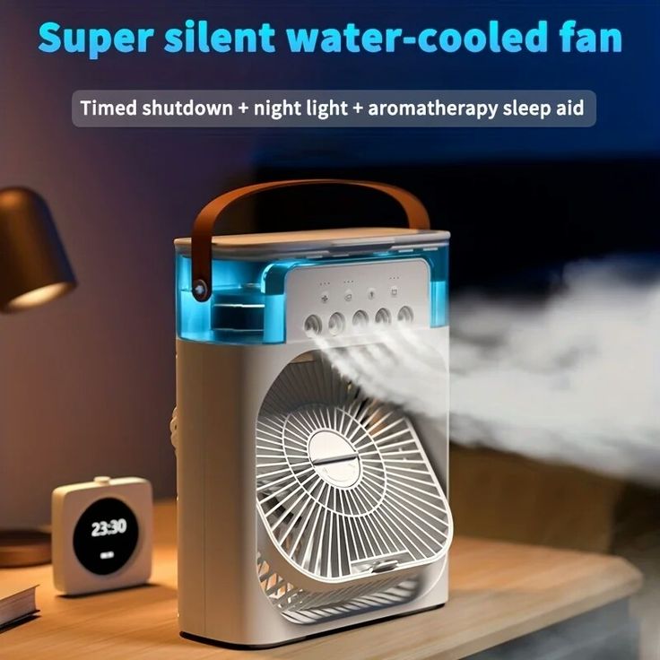 Trending Mini Air Conditioner Fan Premium 3 In 1 Desk Cooling Fan Spray Fan